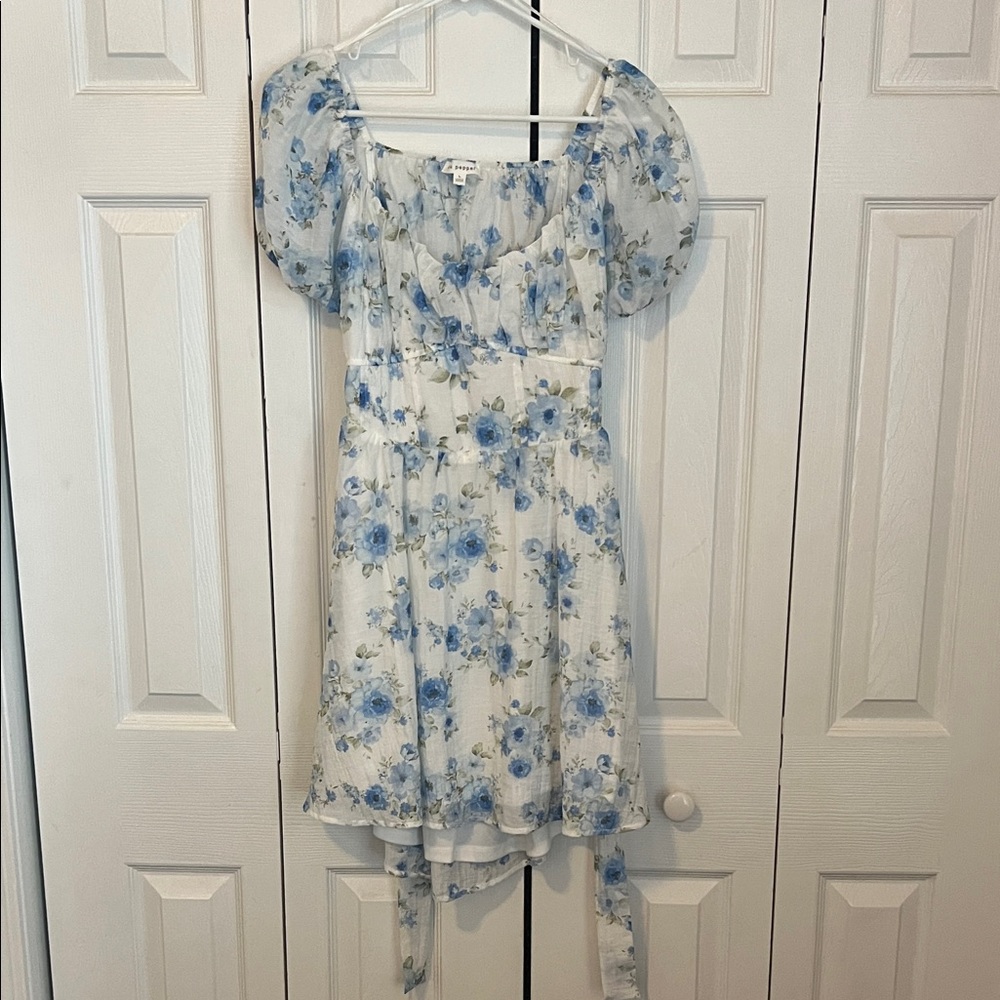 Blu Pepper Blue Floral Dress